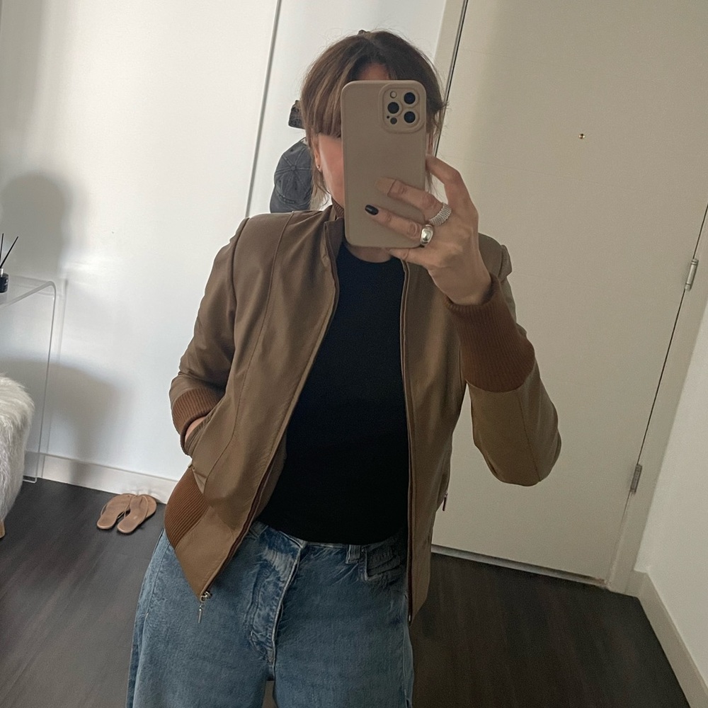 LEATHER bomber jacket - Picture 5 of 10